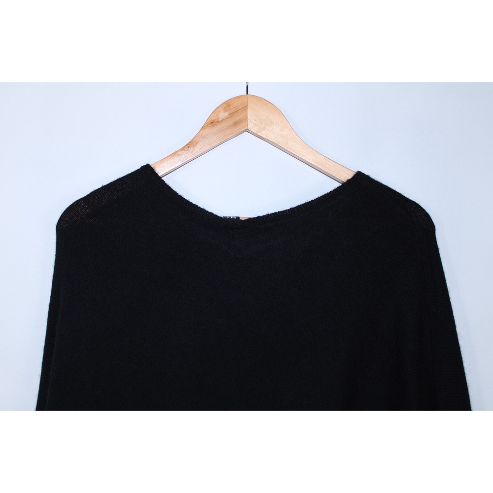 NWT Beryll Women's One Size Black Cashmere Poncho with Colorful Pompoms - Picture 5 of 10